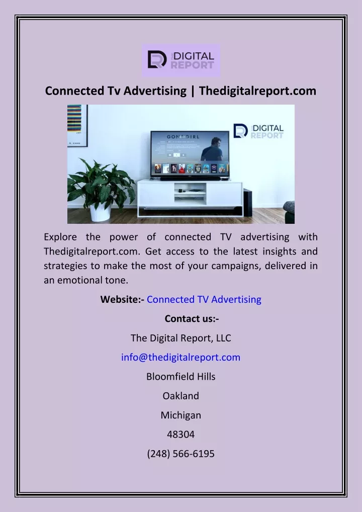 connected tv advertising thedigitalreport com