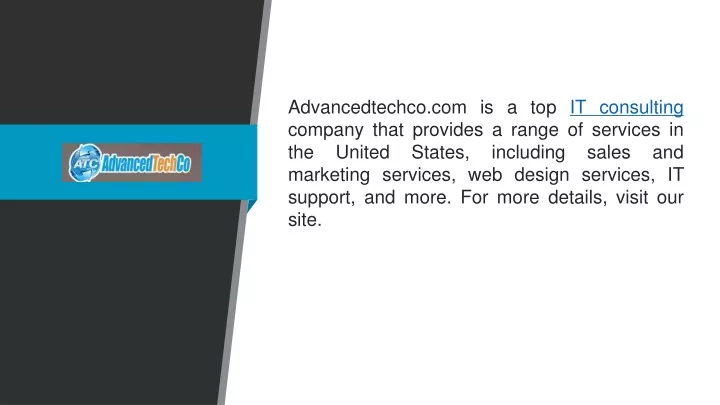 advancedtechco com is a top it consulting company