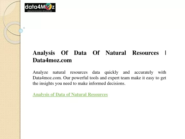 analysis of data of natural resources data4moz