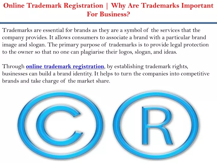 online trademark registration why are trademarks
