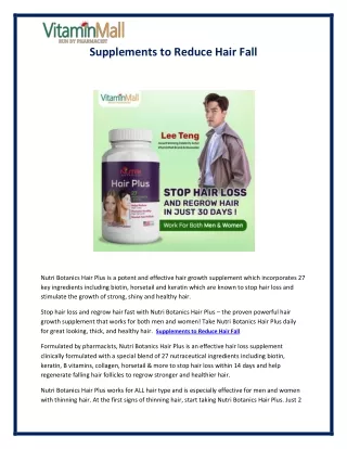 supplements to reduce hair fall