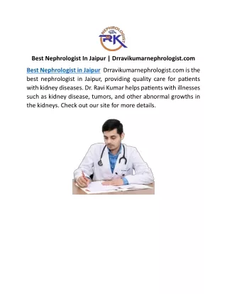 best nephrologist in jaipur