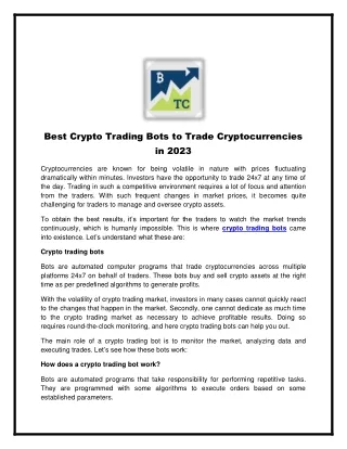 best crypto trading bots to trade