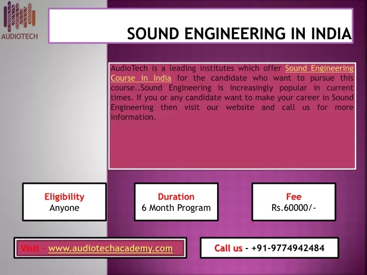 sound engineering in india