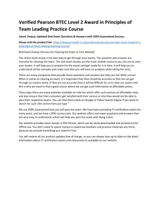 verified pearson btec level 2 award in principles