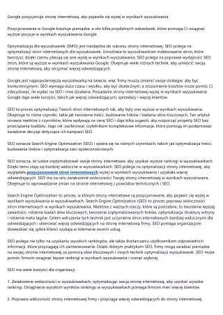 skuteczne pozycjonowanie stron internetowych