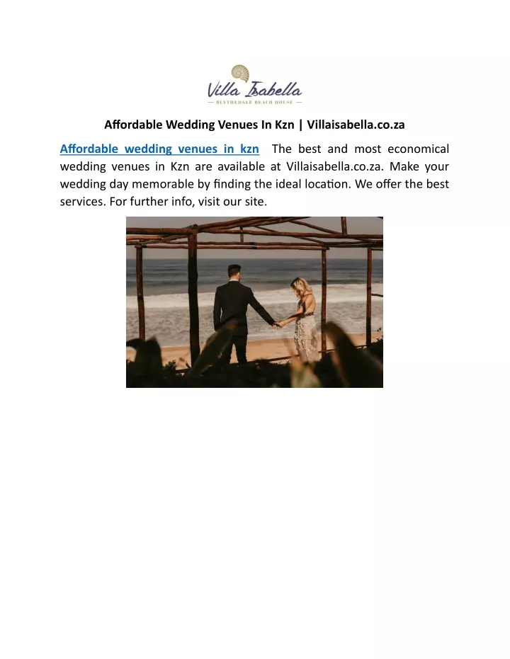 affordable wedding venues in kzn villaisabella