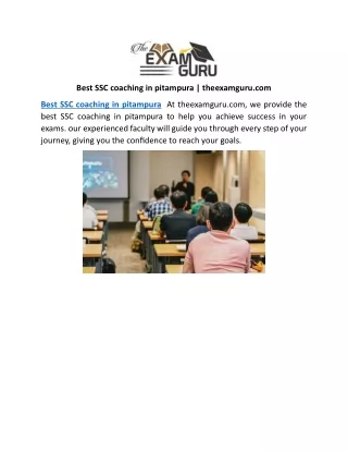 Best SSC coaching in pitampura | theexamguru.com