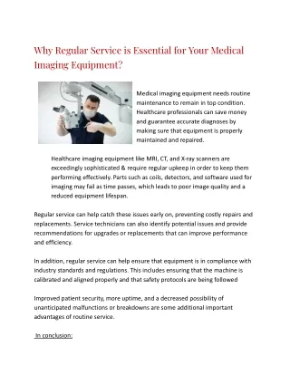 Why Regular Service is Essential for Your Medical Imaging Equipment(Walshimaging PDF )12may2023 (1)