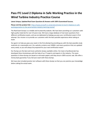 pass itc level 2 diploma in safe working practice