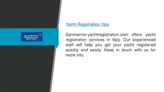Yacht Registration Italy  Sanmarino-yachtregistration.com