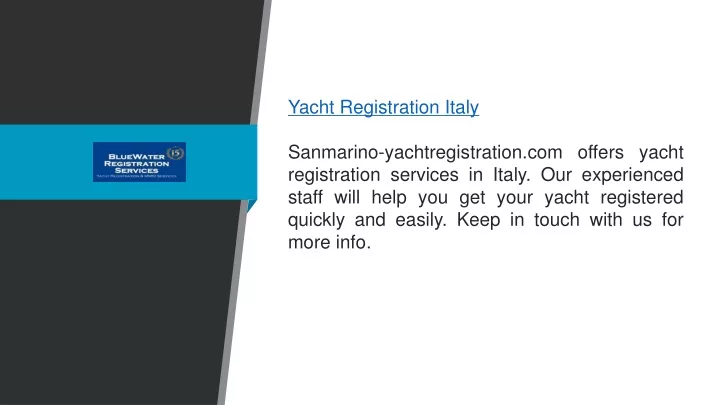 yacht registration italy sanmarino