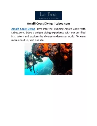Amalfi Coast Diving | Laboa.com