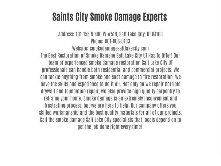saints city smoke damage experts
