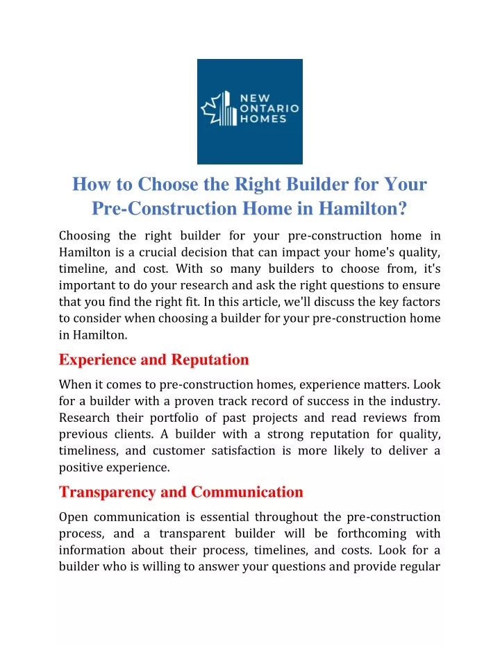 how to choose the right builder for your