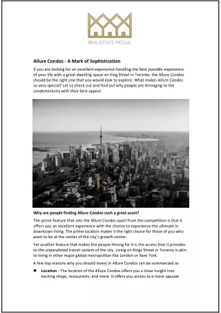 allure condos a mark of sophistication