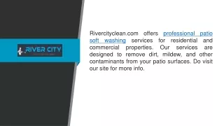 Professional Patio Soft Washing  Rivercityclean.com