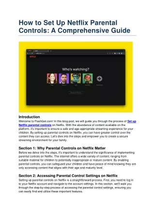 how to set up netflix parental controls