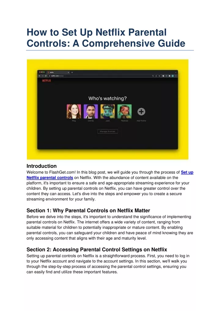 how to set up netflix parental controls