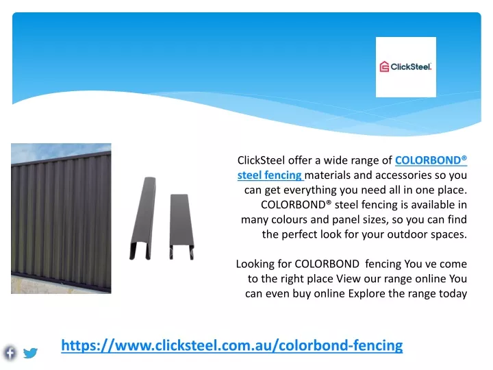 clicksteel offer a wide range of colorbond steel