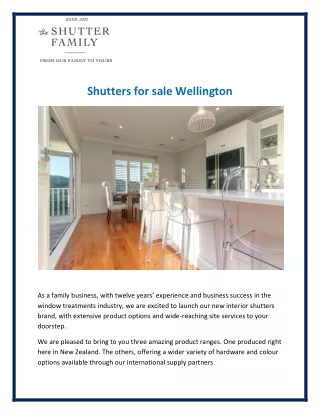 shutters for sale wellington