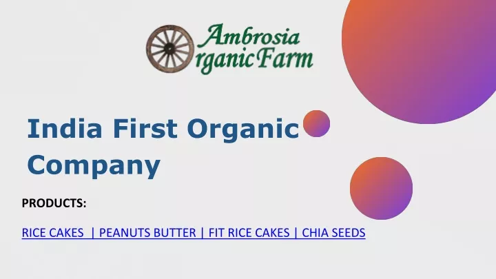 india first organic company