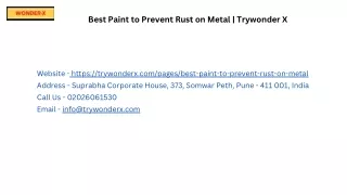 Best Paint to Prevent Rust on Metal  Trywonder X