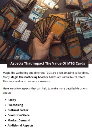aspects that impact the value of mtg cards