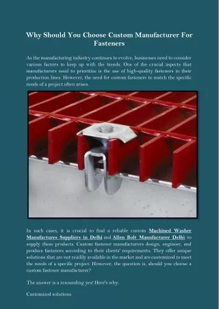 why should you choose custom manufacturer