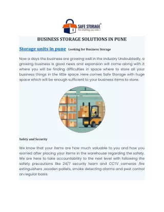 BUSINESS STORAGE SOLUTIONS IN PUNE