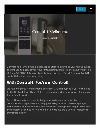 Discover the Benefits of Control4 Automation in Melbourne