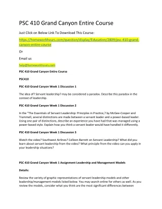 psc 410 grand canyon entire course