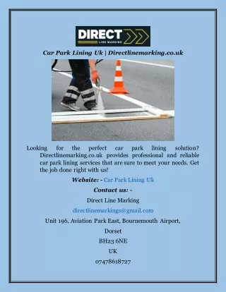 Car Park Lining Uk  Directlinemarking.co.uk