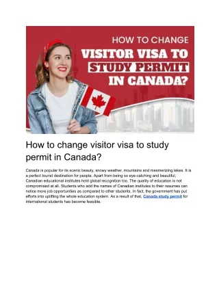 how to change visitor visa to study permit