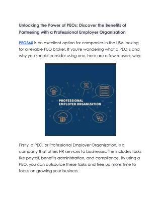 The PEO Advantage: Streamlining HR, Reducing Costs, and Driving Business Growth