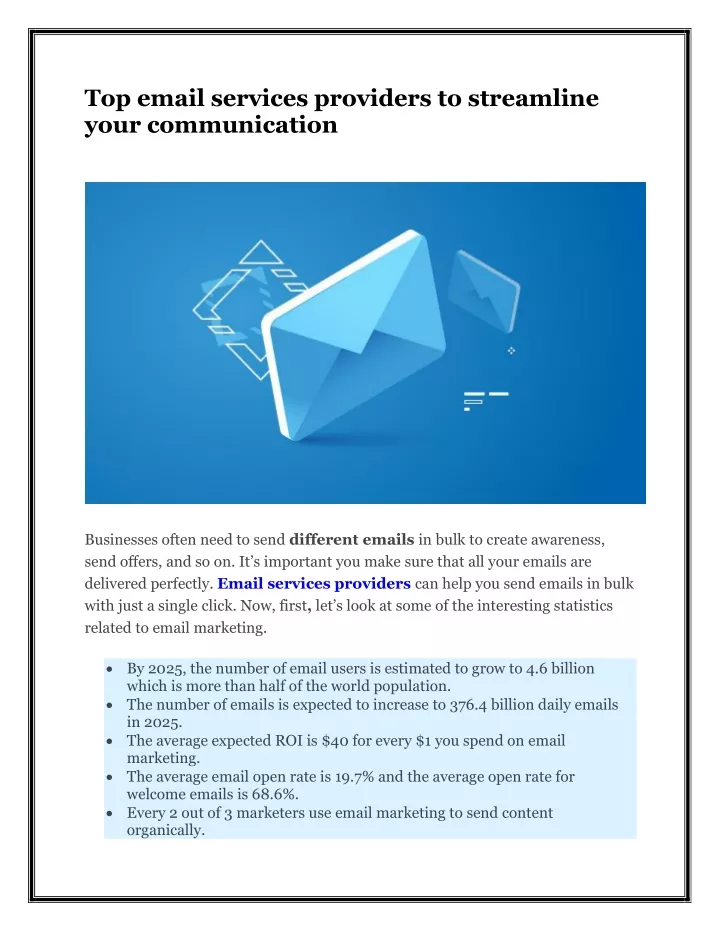 top email services providers to streamline your