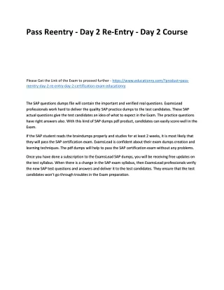 pass reentry day 2 re entry day 2 course