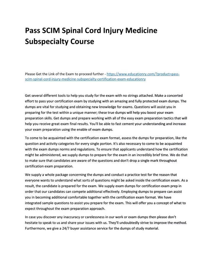 pass scim spinal cord injury medicine