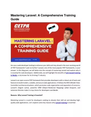 mastering laravel a comprehensive training guide