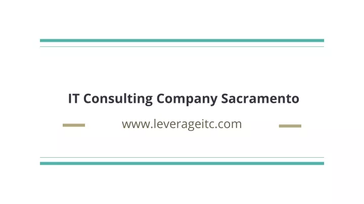 it consulting company sacramento