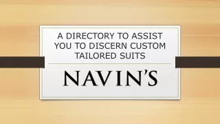 A directory to assist you to discern custom tailored suits