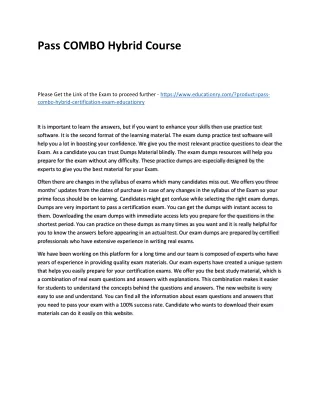pass combo hybrid course