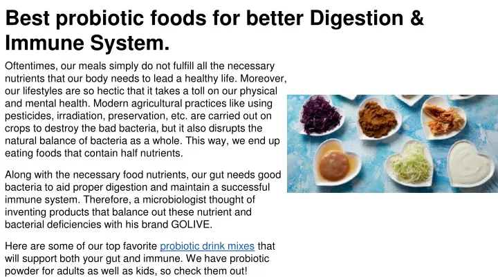 best probiotic foods for better digestion immune system