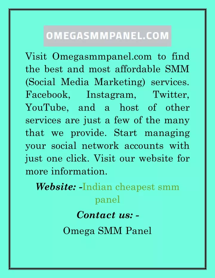 visit omegasmmpanel com to find the best and most