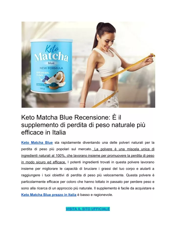 keto matcha blue recensione il supplemento