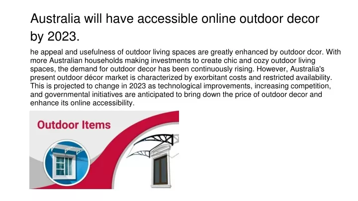 australia will have accessible online outdoor