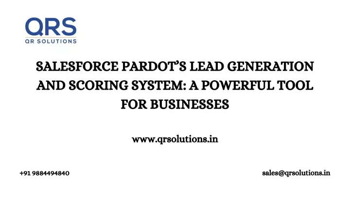 salesforce pardot s lead generation and scoring