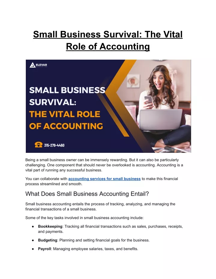 small business survival the vital role