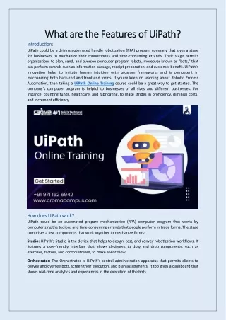 What are the Features of UiPath