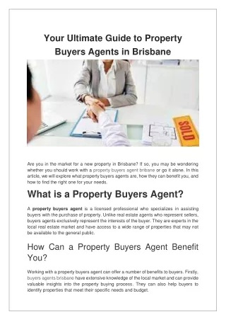 Your Ultimate Guide to Property Buyers Agents in Brisbane